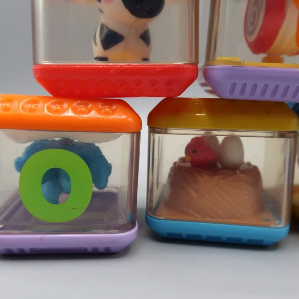 9 Fisher Price Peek A Boo Blocks Stacking Sensory Animals Letters Lot